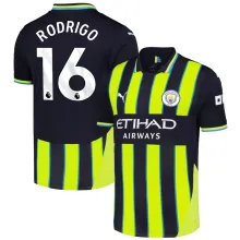 RODRIGO #16 Man City 1:1 Quality Away Fans Soccer Jersey 2024/25  (League Font） ★★