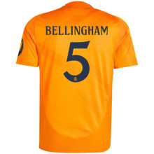 BELLINGHAM #5 RM 1:1 Quality Away Orange Fans Jersey 2024/25 （UCL Font) ★★