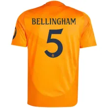 BELLINGHAM #5 RM 1:1 Quality Away Orange Fans Jersey 2024/25 （UCL Font) ★★