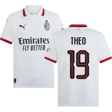 THEO #19 AC Milan Away White Fans Soccer Jersey 2024/25  UCL Font 欧冠字体 ★★