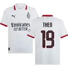 THEO #19 AC Milan Away White Fans Soccer Jersey 2024/25  UCL Font 欧冠字体 ★★