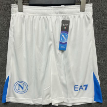 2024/25 Napoli White Shorts Pants 蓝边