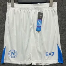 2024/25 Napoli White Shorts Pants 蓝边
