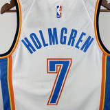 2024 KC Thunder HOLMGREN #7 White NBA Jersey