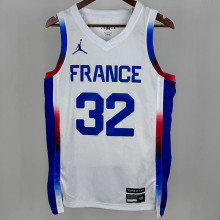 2024 Team FRANCE WEMBANYAMA #32 White NBA Jersey