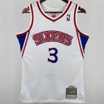 1996/97 76ers IVERSON #3 White Retro NBA Jersey