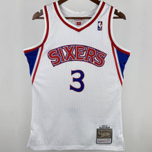 1996/97 76ers IVERSON #3 White Retro NBA Jersey