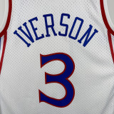 1996/97 76ers IVERSON #3 White Retro NBA Jersey