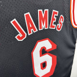 2013/14 Miami Heat  JAMES #6 Black Retro NBA Jersey