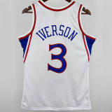 1996/97 76ers IVERSON #3 White Retro NBA Jersey