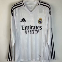 2024/25 RM Home White Fans Long Sleeve Soccer Jersey
