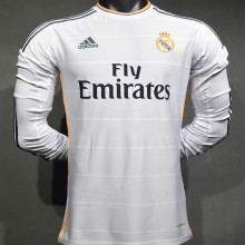 2013/14 RM White Home Retro Player Version Long Sleeve Soccer Jersey  球员版