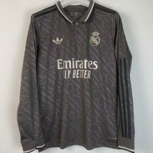 2024/25 RM Third Black Fans Long Sleeve Soccer Jersey