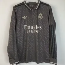 2024/25 RM Third Black Fans Long Sleeve Soccer Jersey