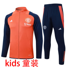 2025 M Utd Orange Kids Jacket Tracksuit