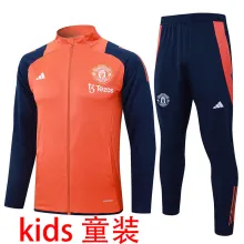 2025 M Utd Orange Kids Jacket Tracksuit