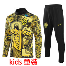 2025 Brazil Yellow Kids Sweater Tracksuit