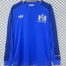 M Utd George BEST Blue Retro Long Sleeve Soccer Jersey
