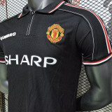 1998/99 M Utd Black Retro Soccer Jersey