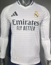 2024/25 RM Home White Player Version Long Sleeve Soccer Jersey