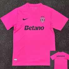 2024/25 Sporting CP Lisbon Pink Fans Jersey 里斯本 有胸前背后广告