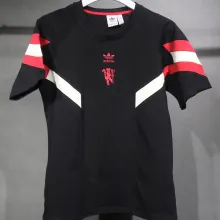 2025 M Utd Black Cotton Retro Style Jersey