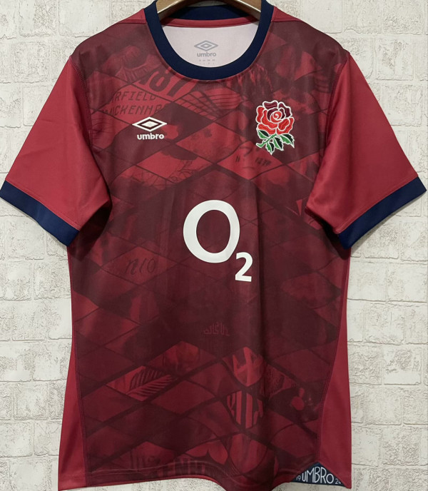 2025 England Away Red Rugby Shirt  英格兰