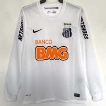 2012/13 Santos White Retro Long Sleeve Soccer Jersey
