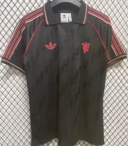 2025 M Utd Black Retro Style Fans Soccer Jersey