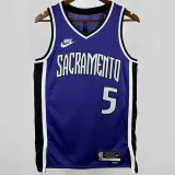 2024/25 Kings FOX #5 purple Retro NBA Jerseys 热压