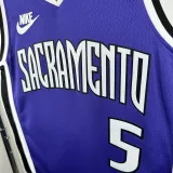 2024/25 Kings FOX #5 purple Retro NBA Jerseys 热压