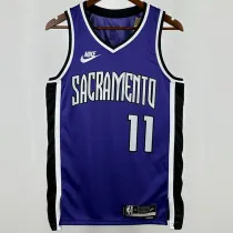 2024/25 Kings SABONIS #11 purple Retro NBA Jerseys 热压