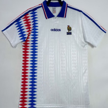 1994 France Away White Retro Soccer Jersey