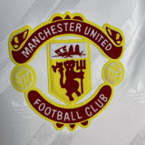 1986-1988 M Utd Away White Retro Soccer Jersey