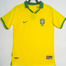 1997 Brazil Home Yellow Retro Soccer Jersey