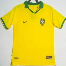 1997 Brazil Home Yellow Retro Soccer Jersey