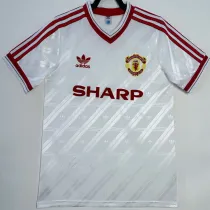 1986-1988 M Utd Away White Retro Soccer Jersey