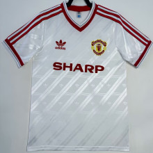 1986-1988 M Utd Away White Retro Soccer Jersey