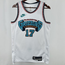 2025 Grizzlies MORANT #17 White NBA Retro Jerseys Hot Pressed