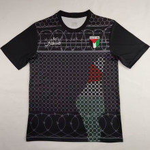2024 Palestine Black Retro Style  Fans Soccer Jersey