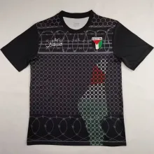 2024 Palestine Black Retro Style  Fans Soccer Jersey