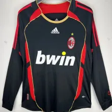 2006/07 AC Milan Third Black Long Sleeve Retro Soccer Jersey