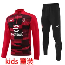 2025 AC Red  Kids Sweater Tracksuit