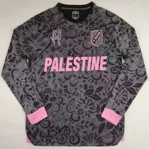 2024/25 Palestine Black Long Sleeve Soccer Jersey 英文