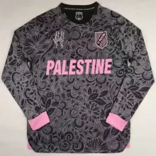 2024/25 Palestine Black Long Sleeve Soccer Jersey 英文