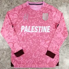 2024/25 Palestine Pink Long Sleeve Soccer Jersey 英文