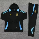 2025 Argentina Black Hoody Zipper Jacket Tracksuit