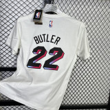 2025 Miami HEAT BUTLER #22 White High Quality Casual T-Shirt  T149