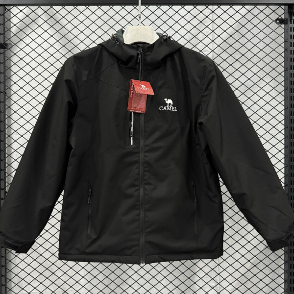 2025 Camel Velvet Thickened warm Black Outdoor Jackets #F6加绒冲锋衣