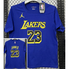 2025 Lakers Jordan JAMES #23 Blue High Quality Casual T-Shirt T183